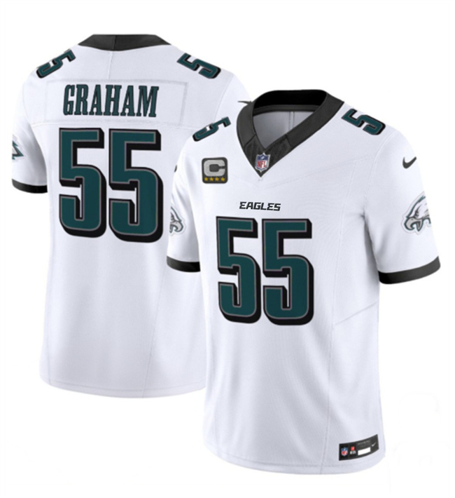 Men's Philadelphia Eagles #55 Brandon Graham White 2024 With 4-Star C Patch F.U.S.E. Vapor Untouchable Limited Stitched Football Jersey